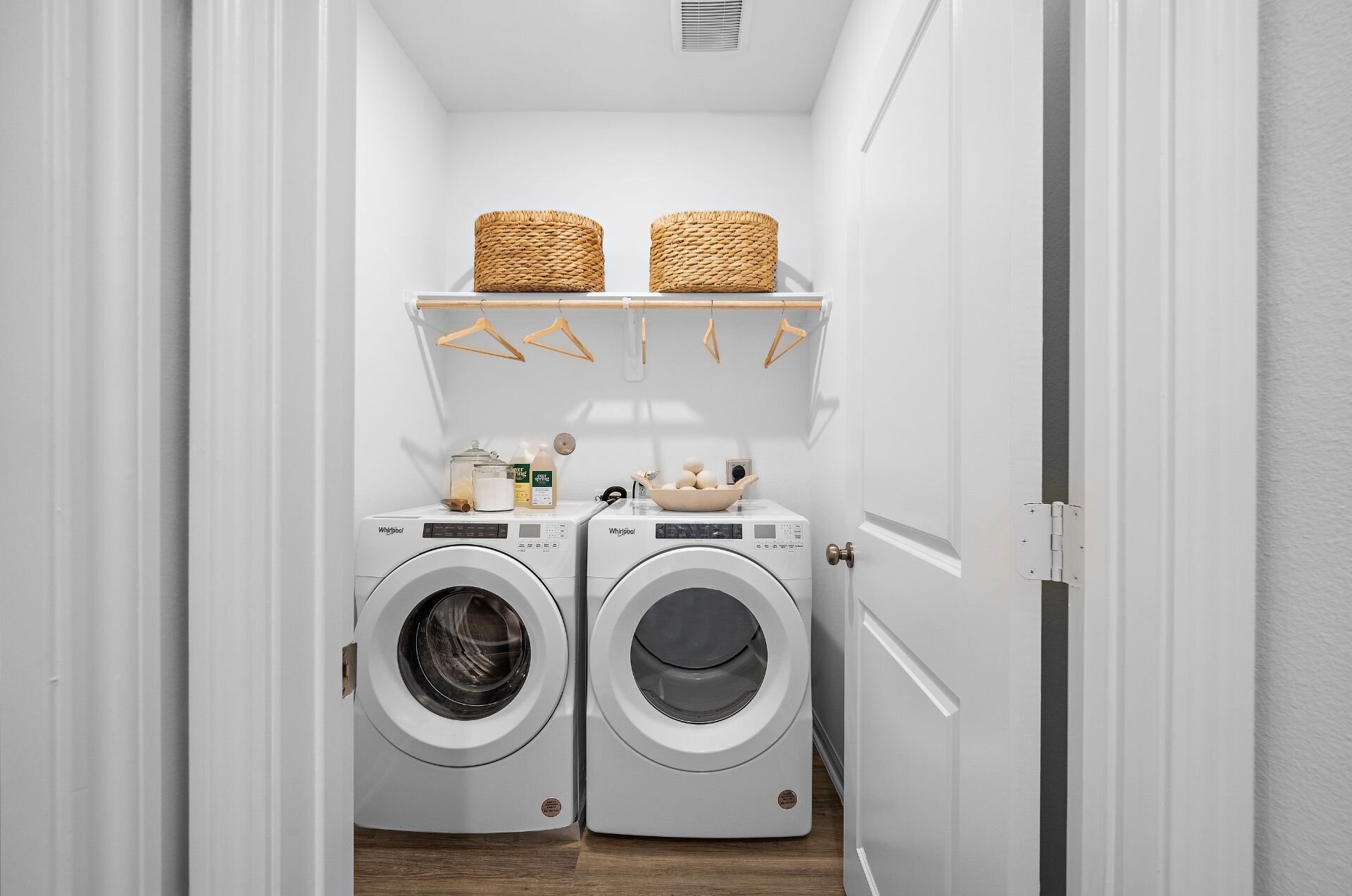 Bright, organized laundry room